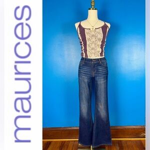 MAURICES "Denim Flex" Mid-Rise Flare Jeans, NWT, Size XS (0/2)